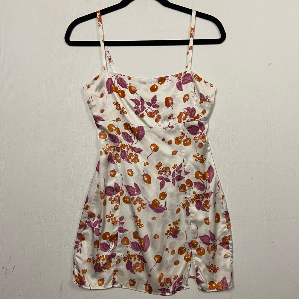 Reformation Jasmin Parfait Cherry 100% Silk Slip Mini Dress Size 0 - Picture 3 of 14